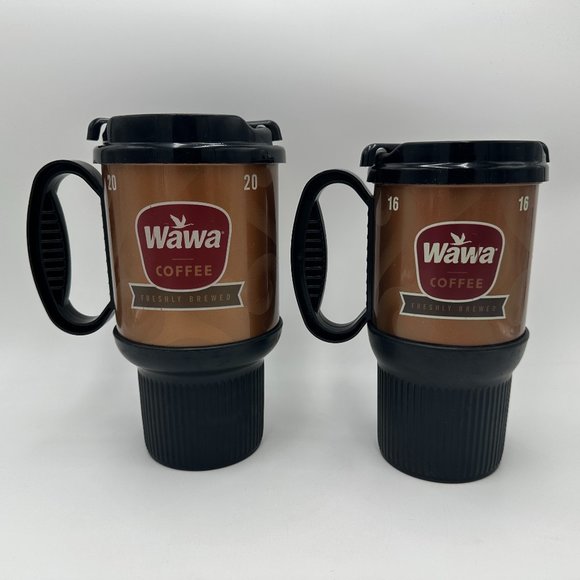 Dining Vintage Wawa 2 Oz And 16 Oz Brown Travel Mugs Whirley Poshmark